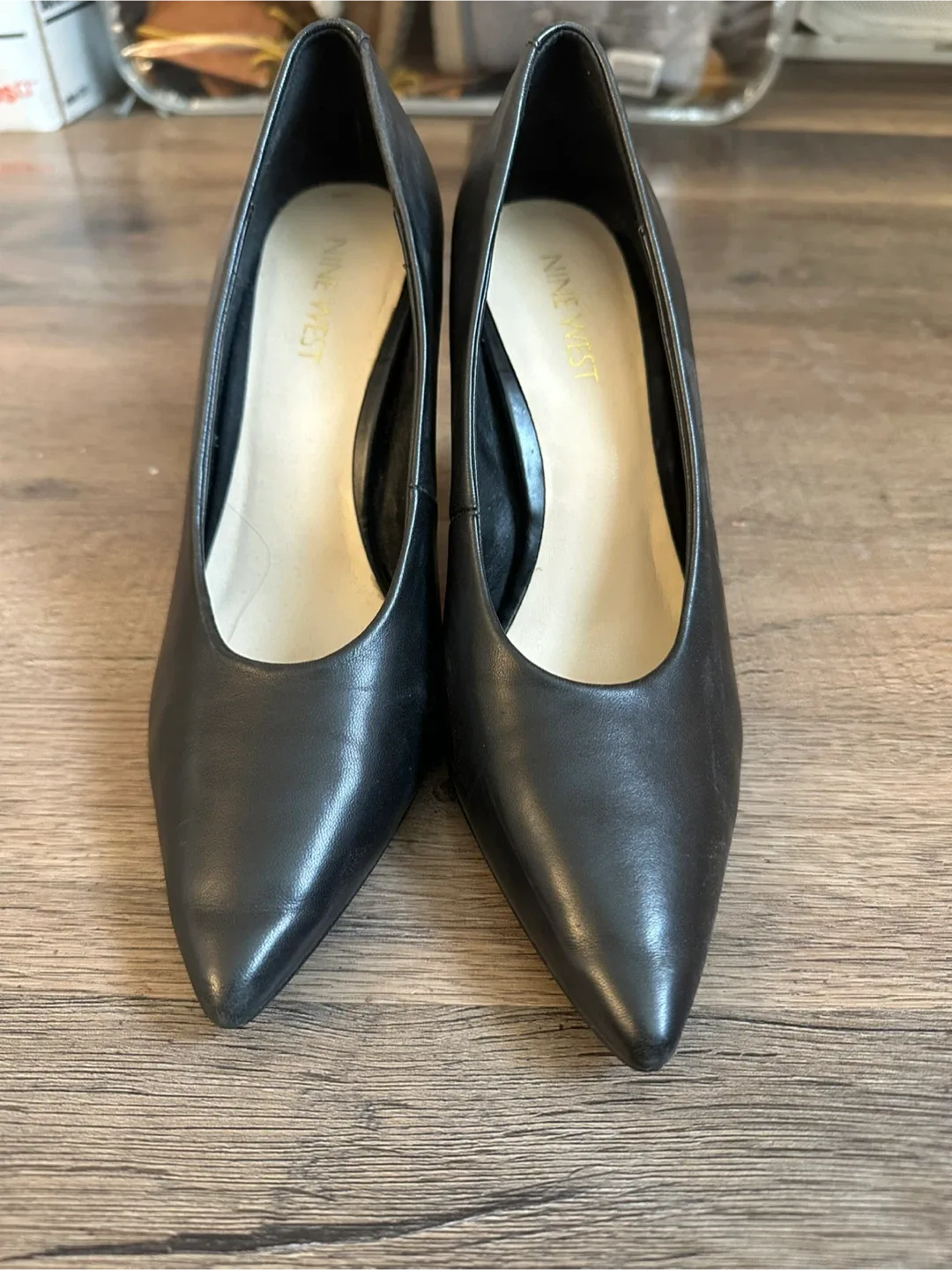 Nine West Black Leather Heels - Size 7 image indicator(2)