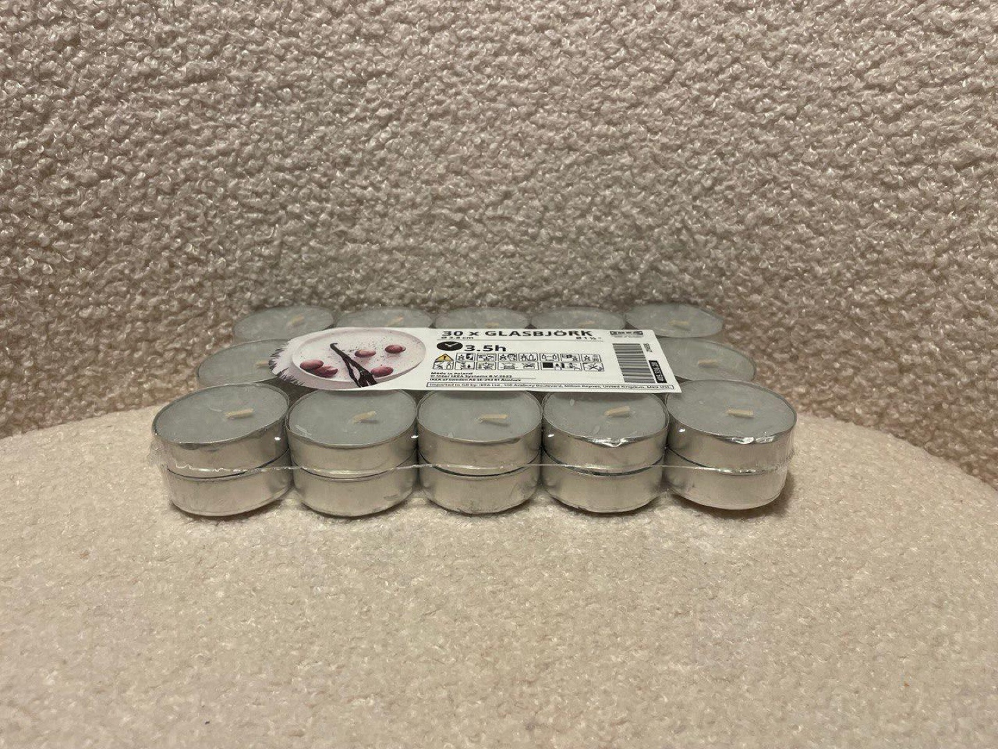 Ikea GLASBJÖRK 30 Pack Tea Lights - photo 2