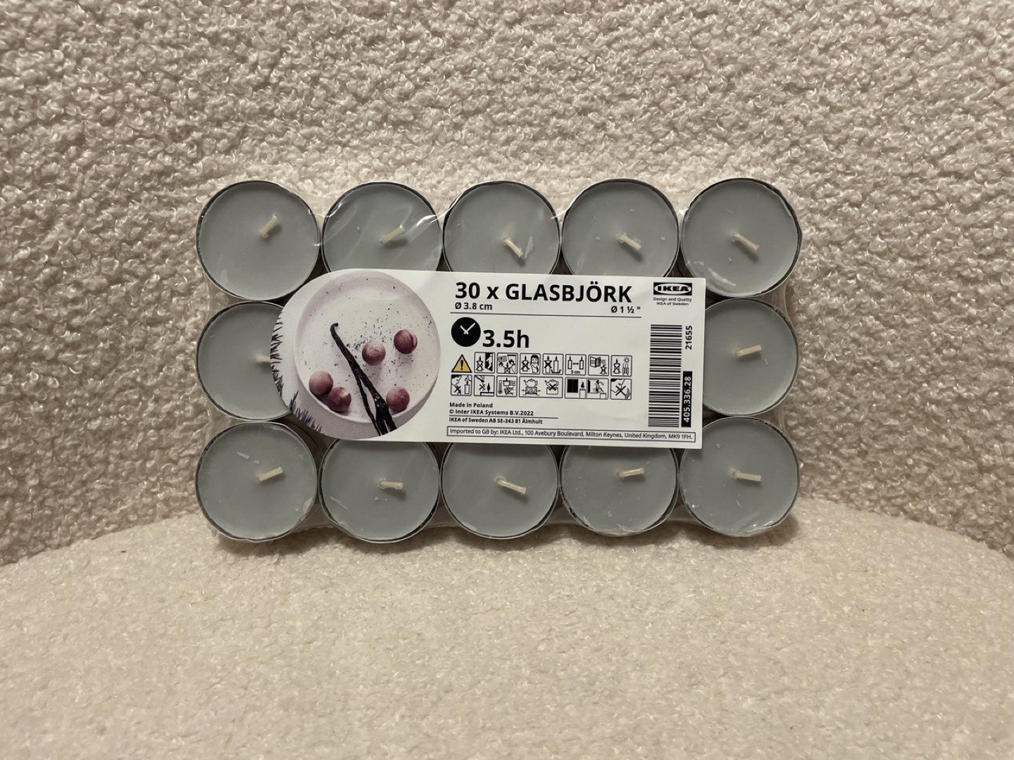 Ikea GLASBJÖRK 30 Pack Tea Lights
