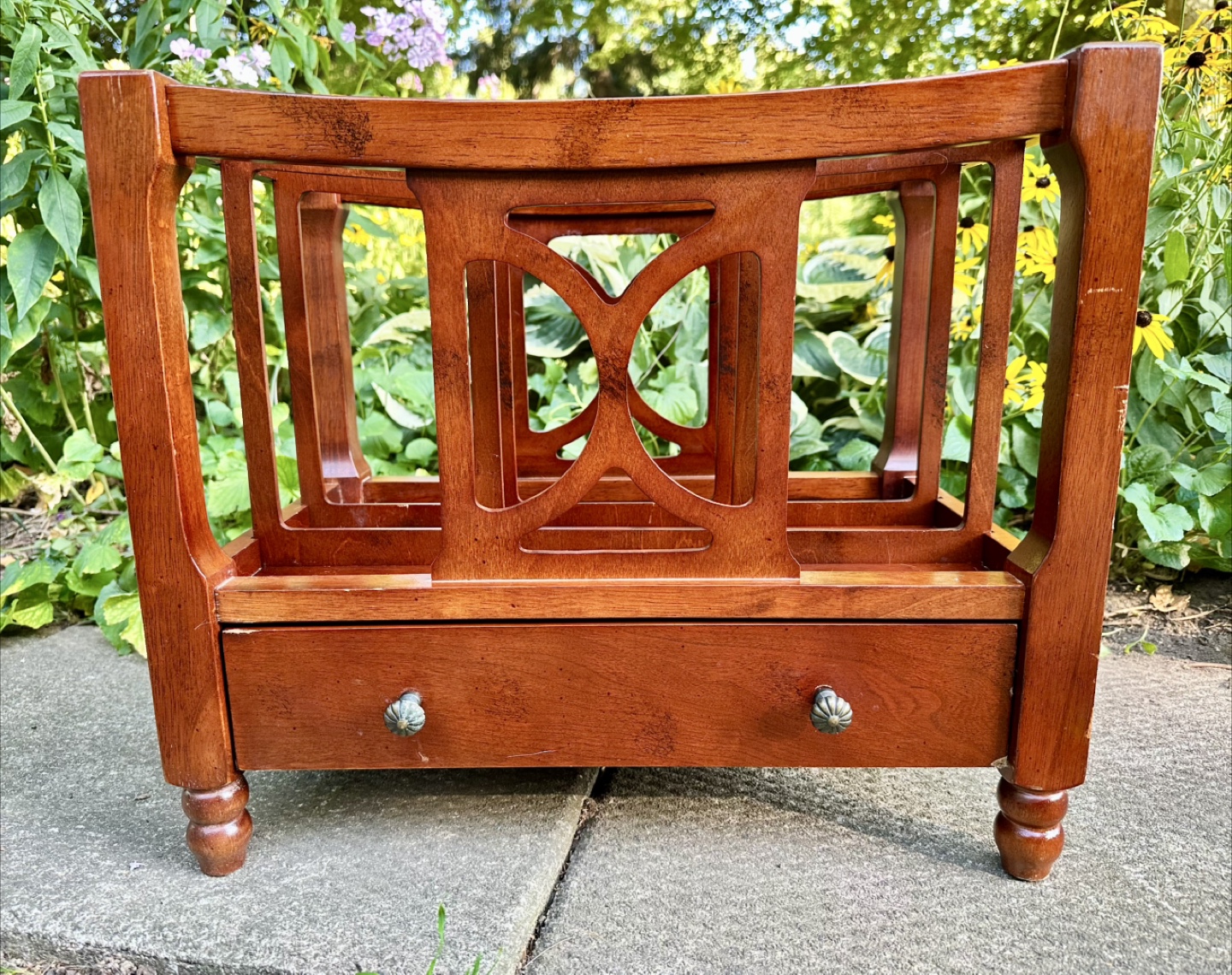 🧡Bombay Wooden Magazine Rack with Drawer - photo 2