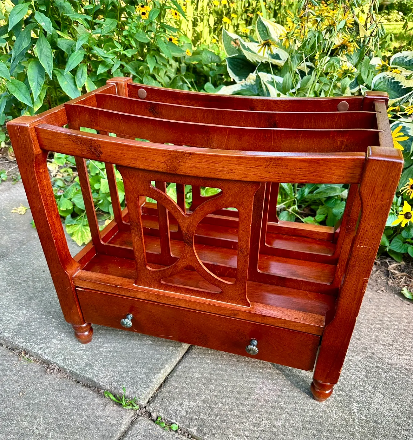 🧡Bombay Wooden Magazine Rack with Drawer thumbnail