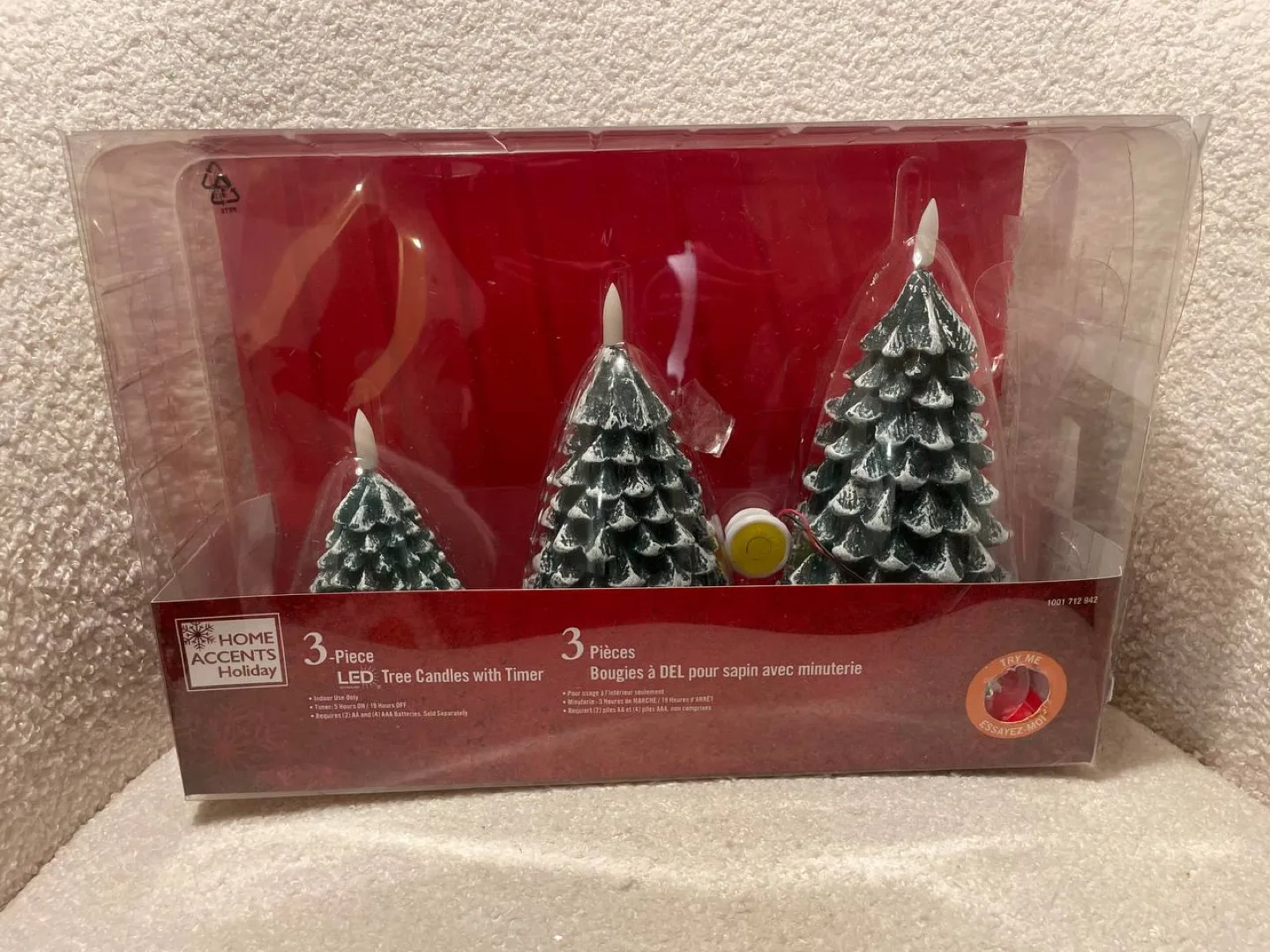 Home Accents Holiday 3-Piece LED Tree Candles - NEW thumbnail