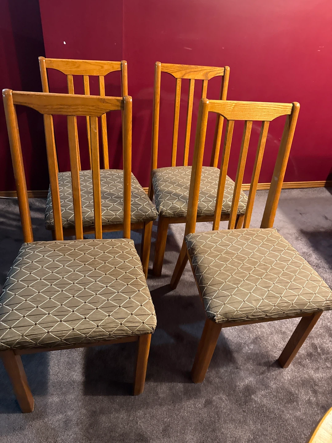 Set of 4 Wooden Dining Chairs