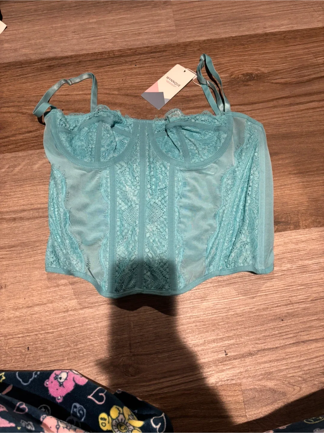 WYNNQUE Blue Lace Corset Top thumbnail