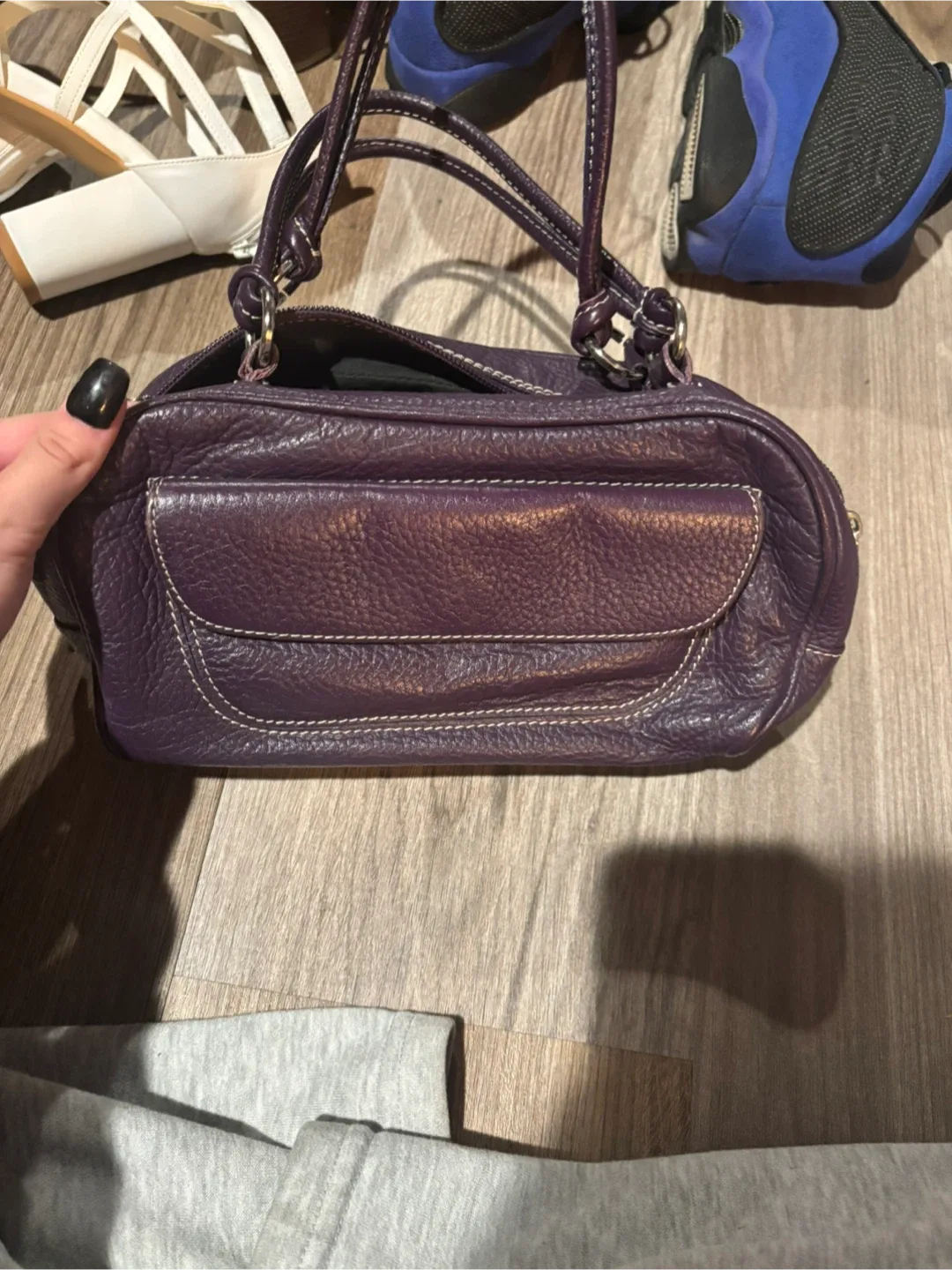 GUIAS Leather Purple Handbag thumbnail