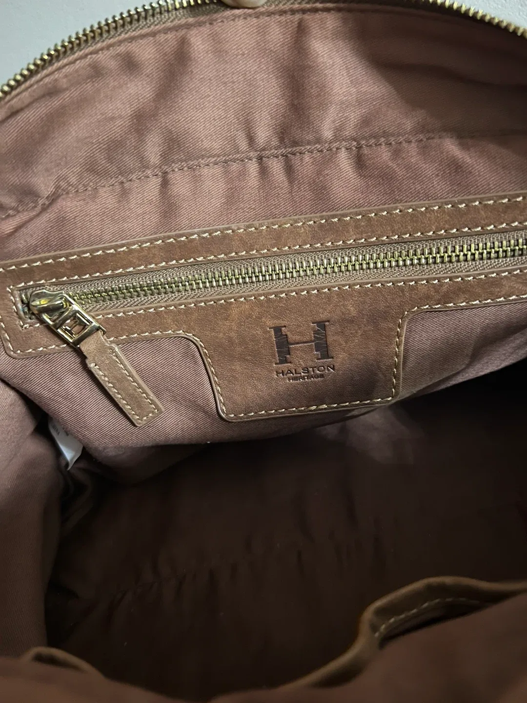 Halston Heritage Brown Leather Tote Bag image indicator(5)