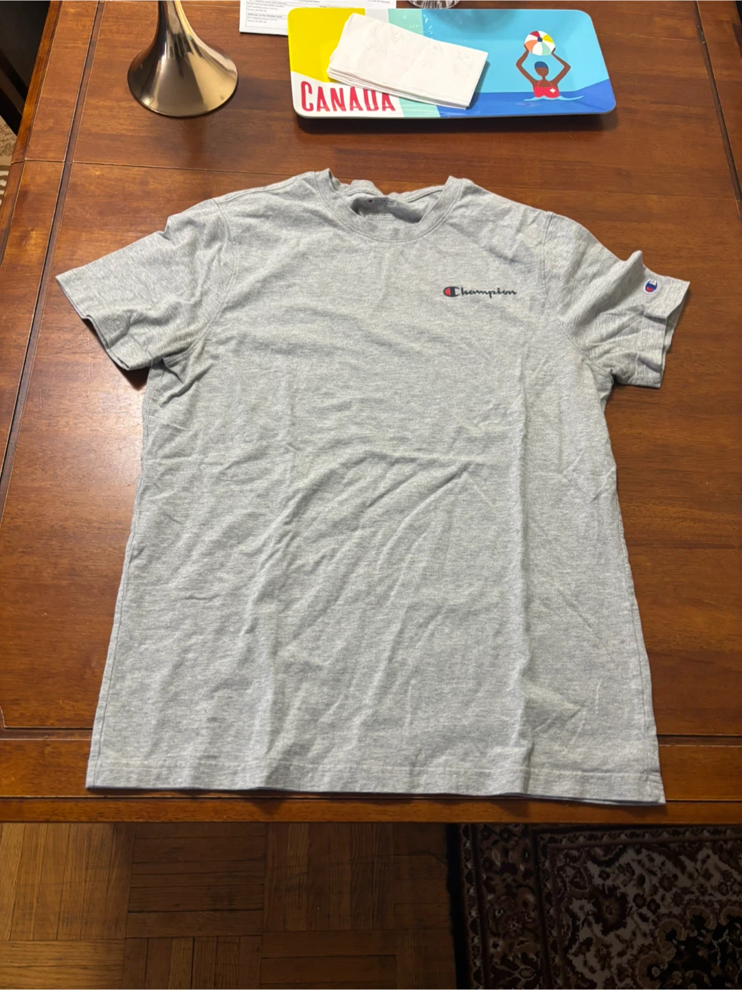Champion Grey T-Shirt - Size Large