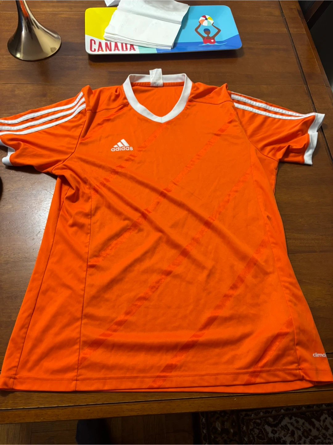 Adidas Orange ClimaLite Soccer Jersey - Large