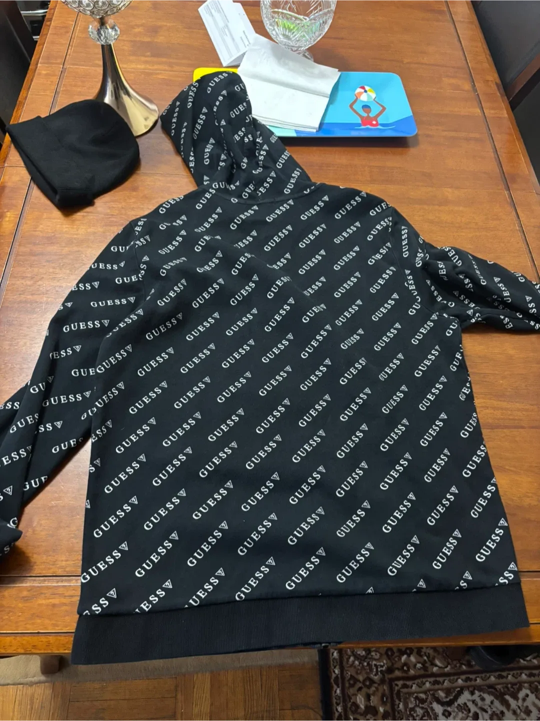 Guess All Over Print Black Hoodie - XL image indicator(3)