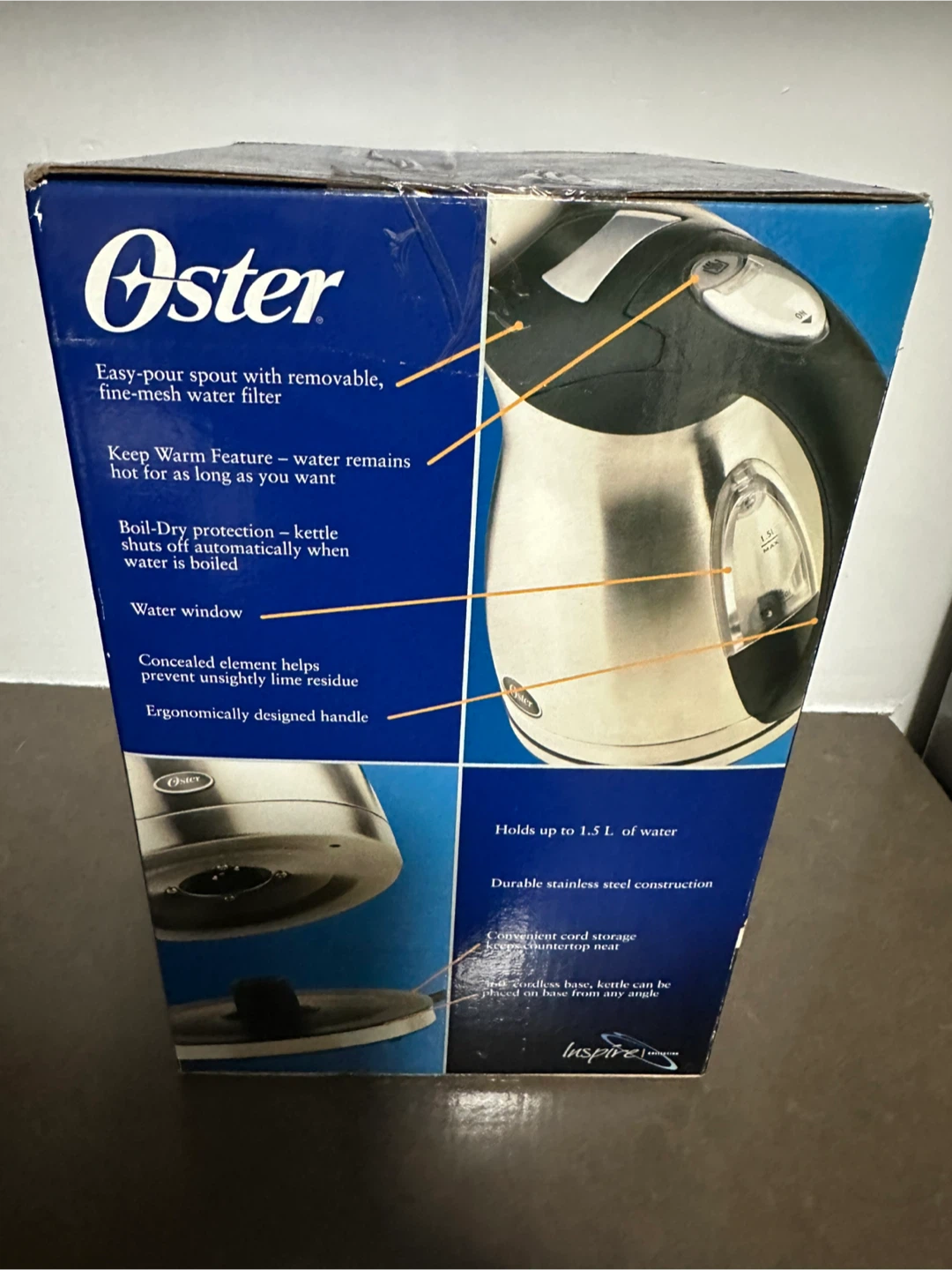 Oster 1.5L Stainless Steel Electric Kettle - photo 2