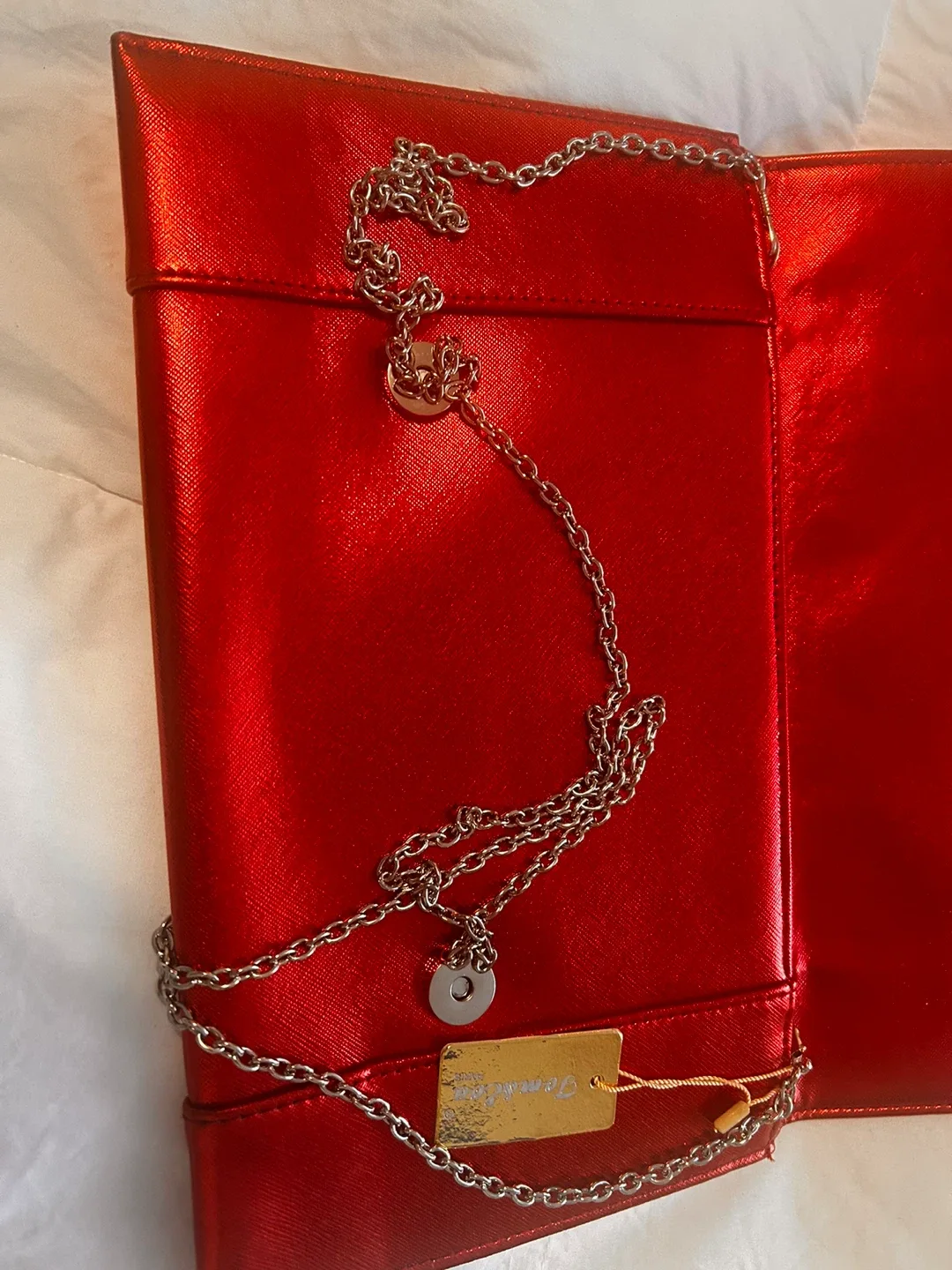 Red Clutch with Rhinestone Detail image indicator(2)