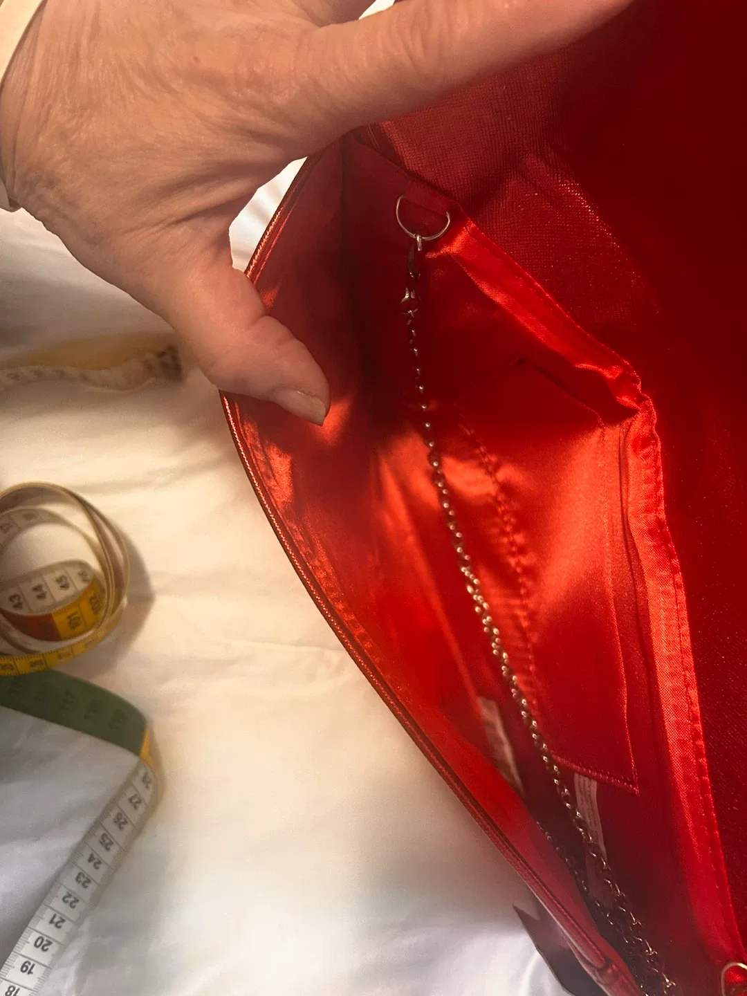 Red Clutch with Rhinestone Detail image indicator(6)