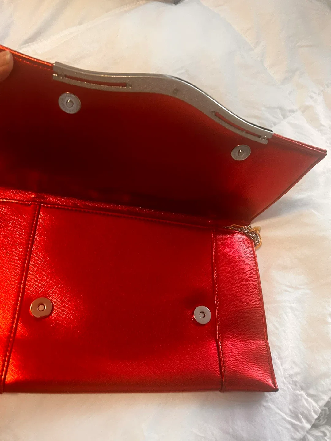 Red Clutch with Rhinestone Detail image indicator(7)