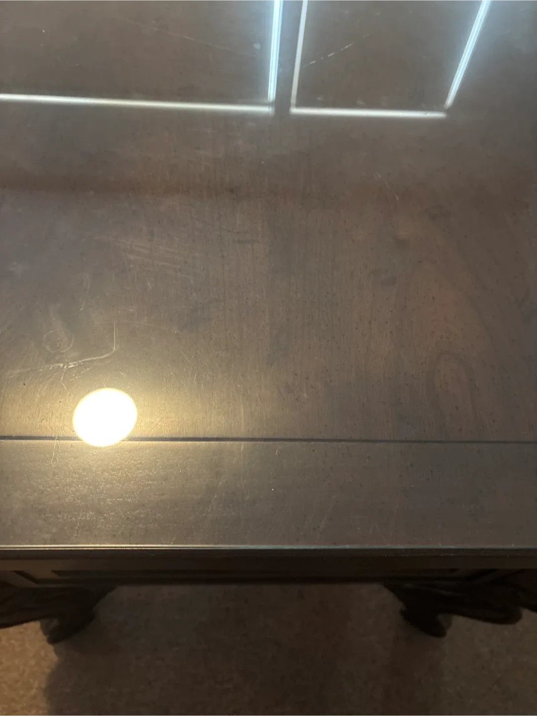 Antique Carved Wood Executive Desk image indicator(9)