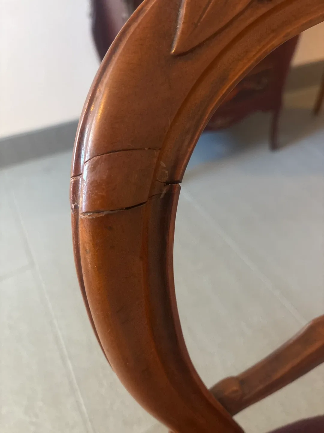 Antique Floral Needlepoint Upholstered Chair image indicator(9)