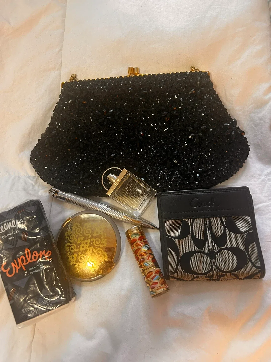 Vintage Beaded Evening Bag - Black image indicator(9)