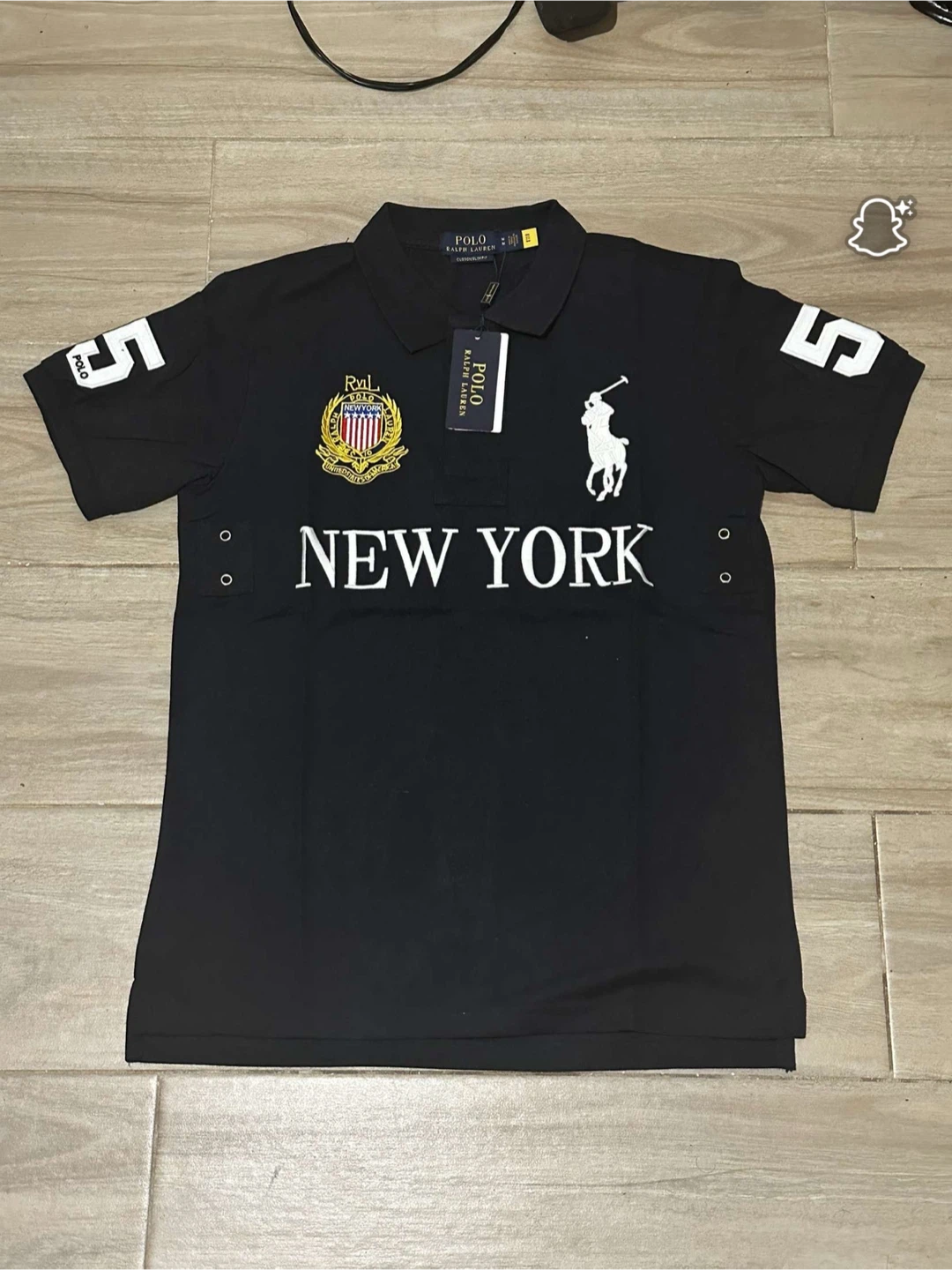 Custom Polo Ralph Lauren Custom Slim Fit Polo - Black, Size L