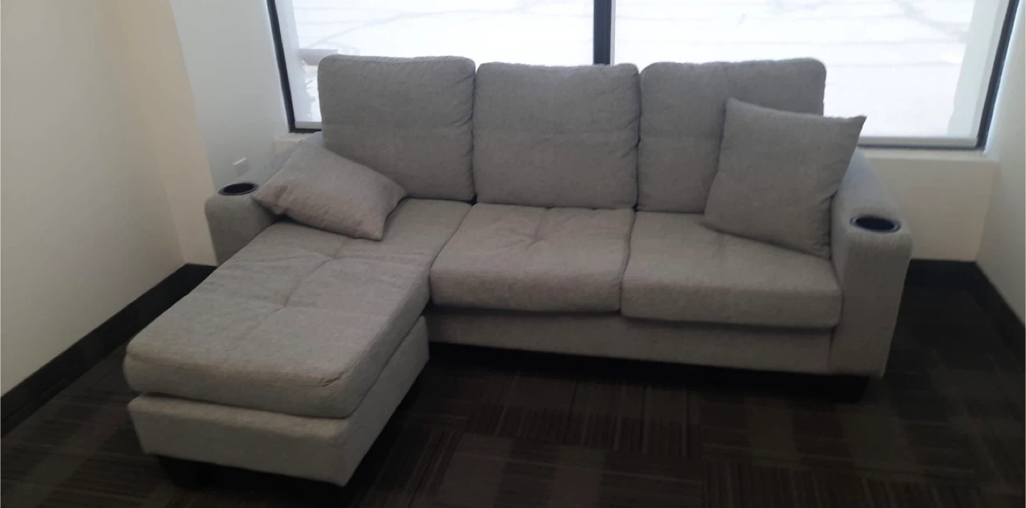 Black Sectional Sofa with Ottoman - photo 2