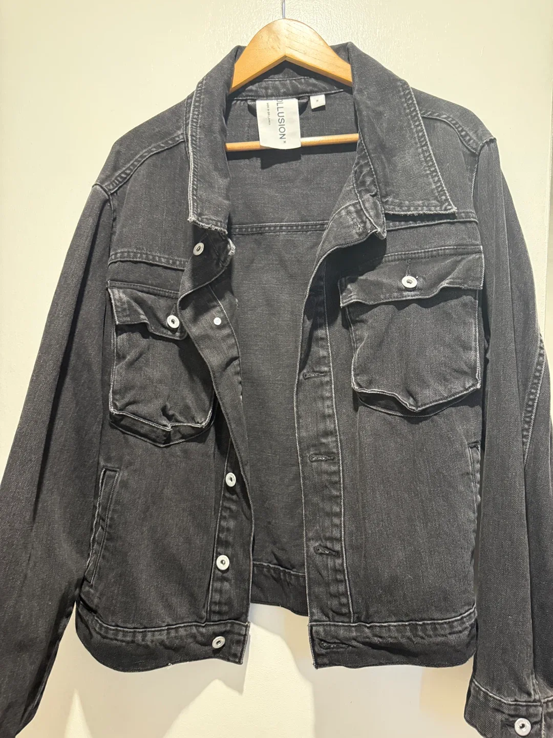 COLLUSION Black Denim Jacket - Size M thumbnail