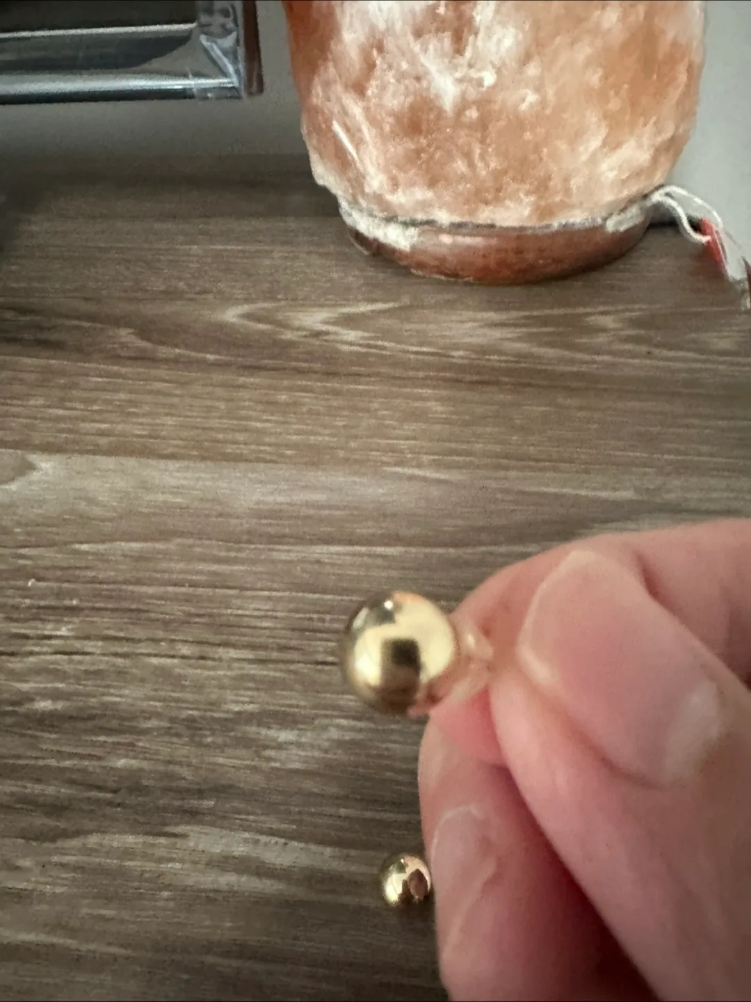 14k Solid Gold Ball Stud Earrings with silicone backs image indicator(2)