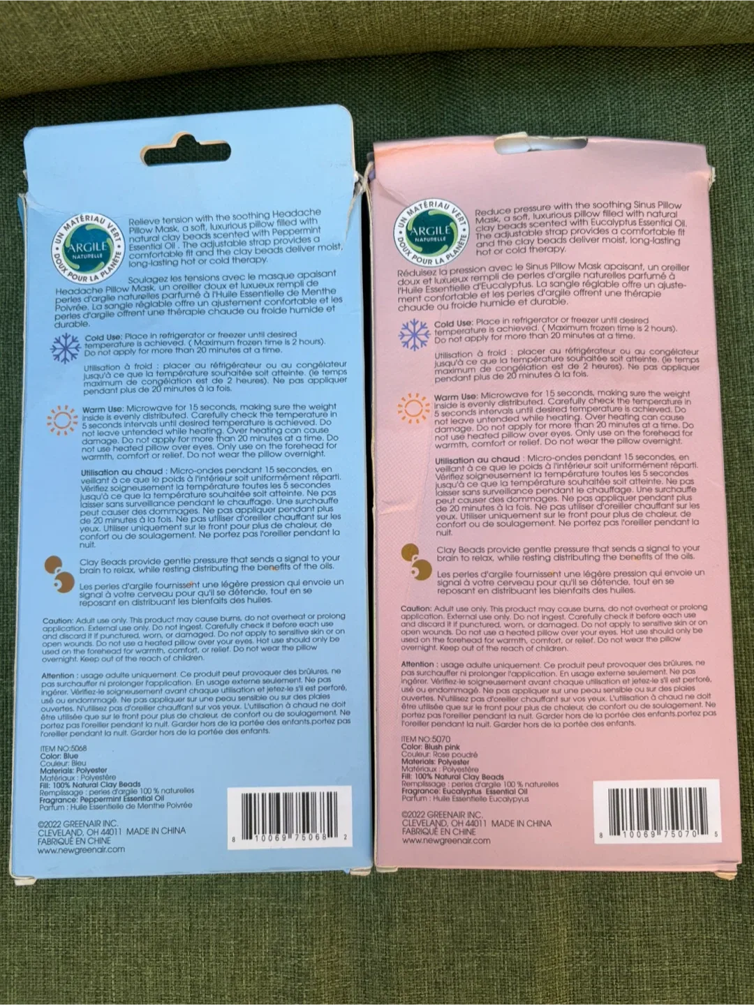 NEW Green Air Pillow Masks - Headache & Sinus Relief image indicator(3)