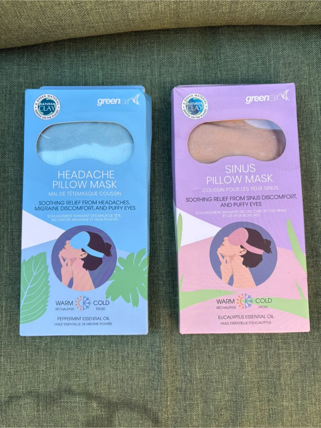 NEW Green Air Pillow Masks - Headache & Sinus Relief image indicator(2)