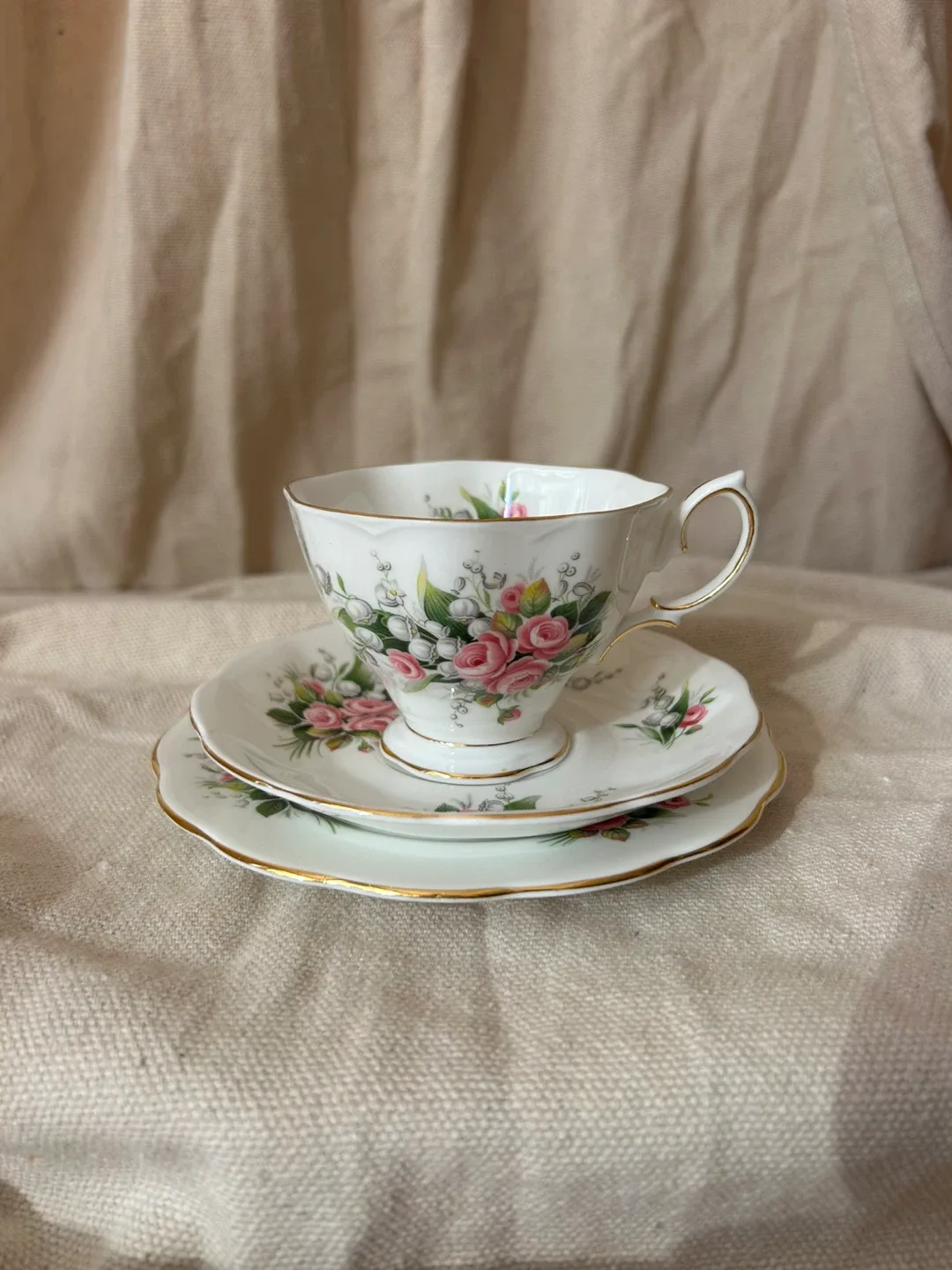 Royal Albert China Teacup, Saucer, and Plate Trio thumbnail