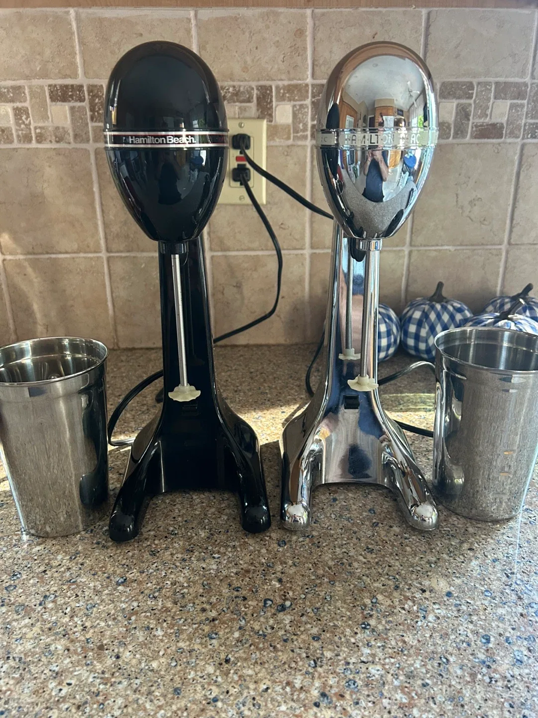 (2) two milk shake mixers. image indicator(2)