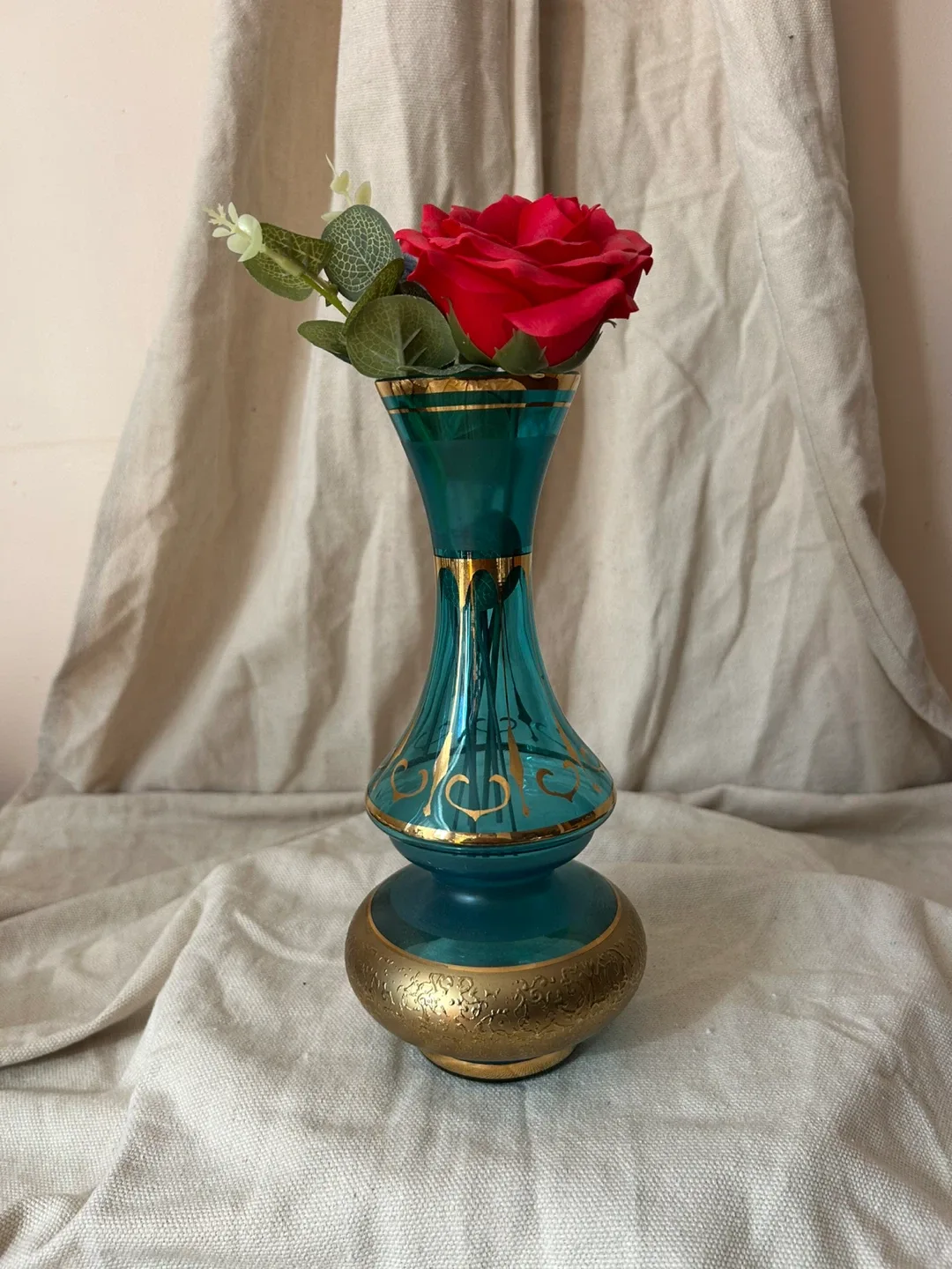 Blue and Gold Decorative Glass Vase image indicator(5)
