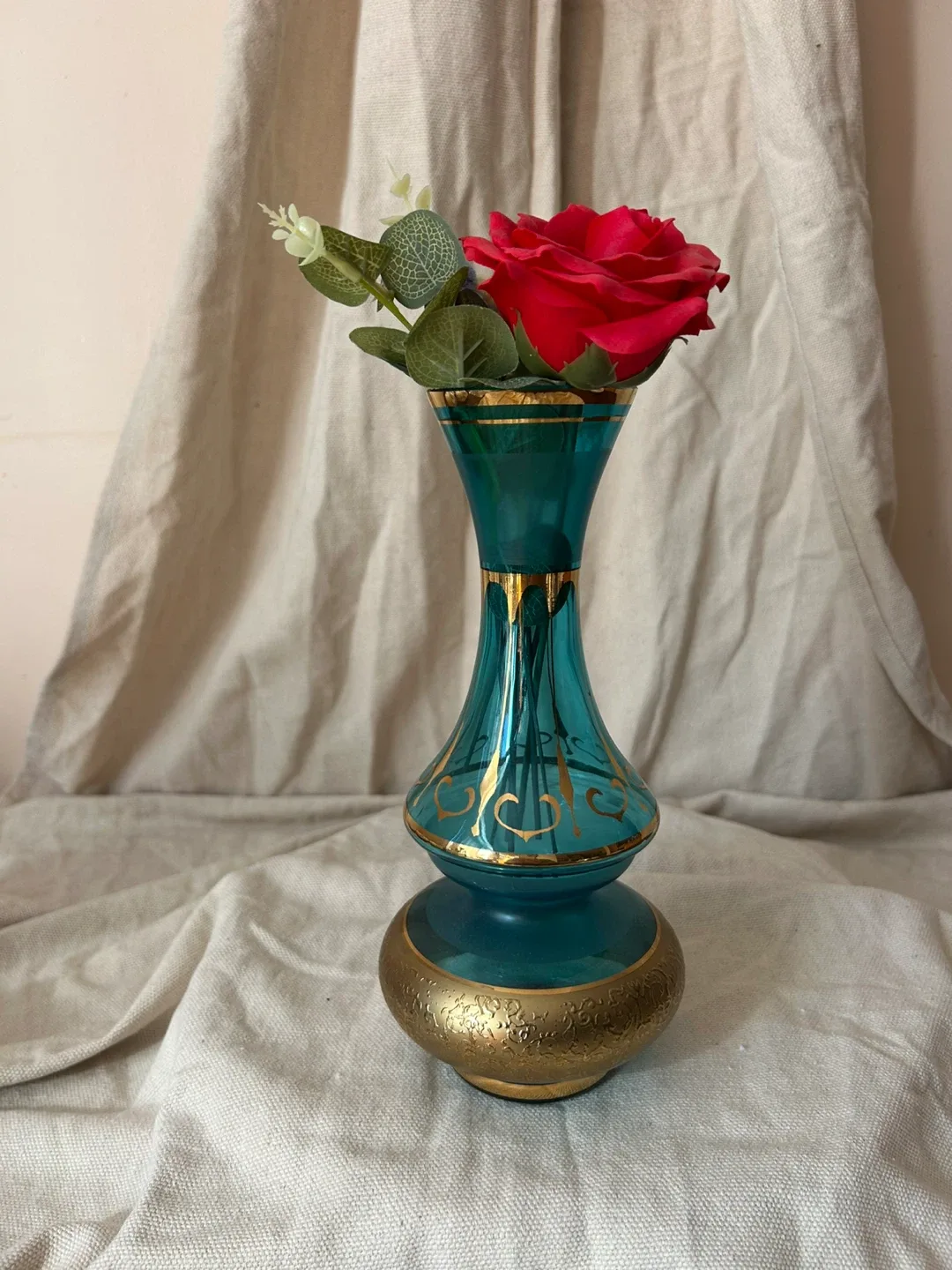 Blue and Gold Decorative Glass Vase image indicator(4)