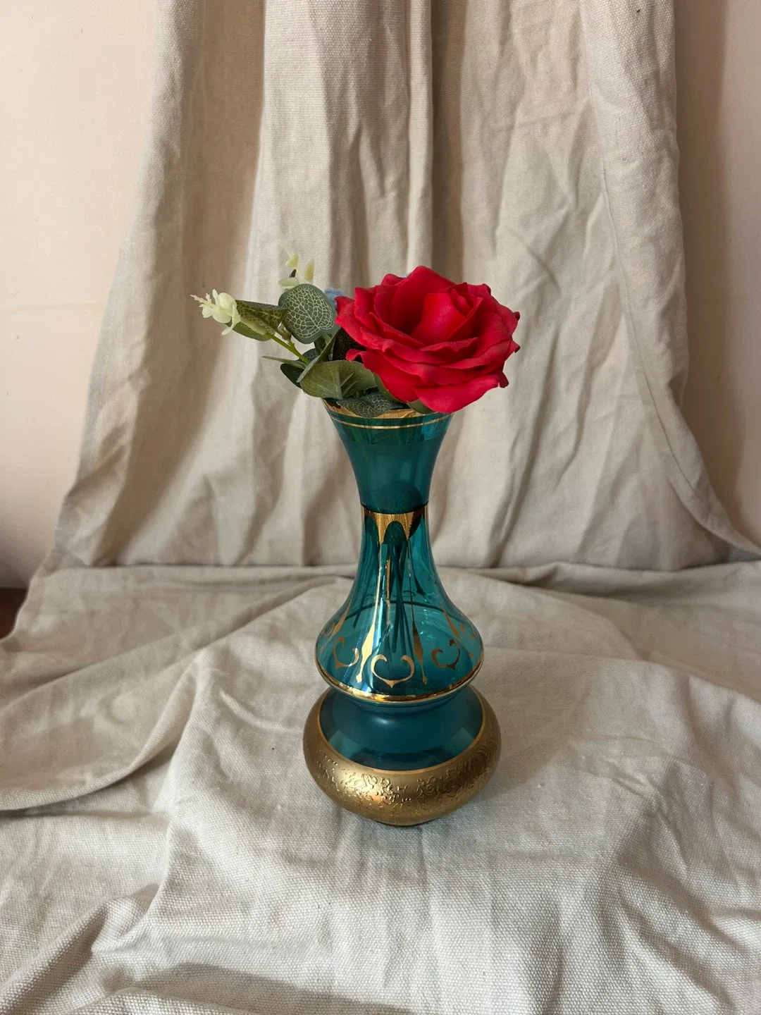 Blue and Gold Decorative Glass Vase image indicator(6)