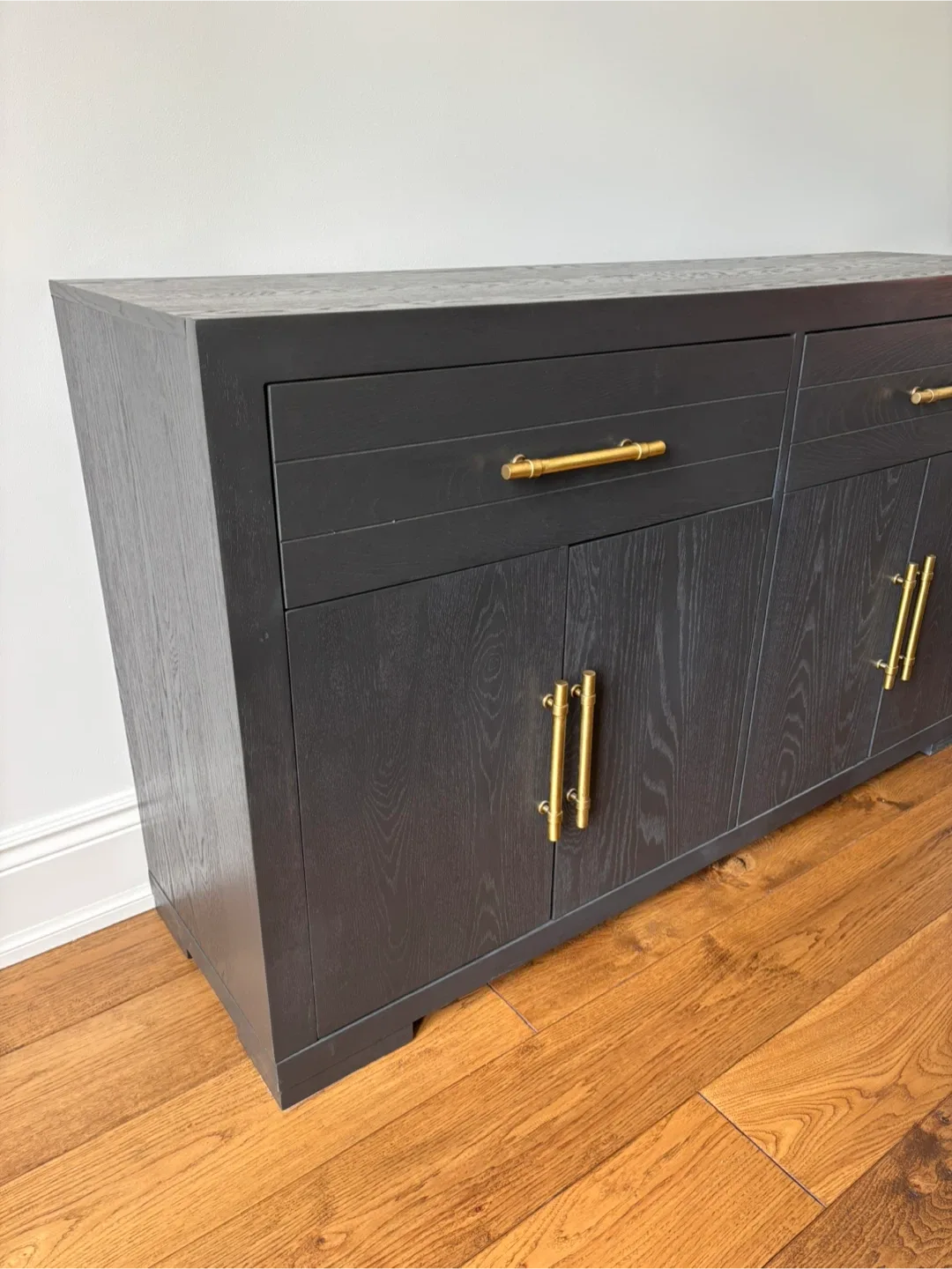 Black Wood Credenza with Gold Handles image indicator(2)