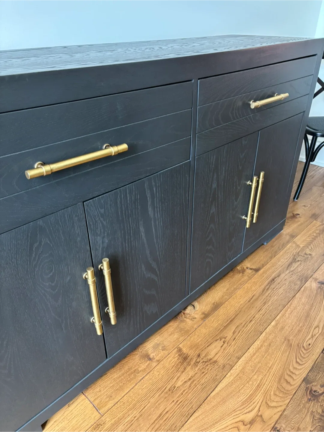 Black Wood Credenza with Gold Handles image indicator(3)