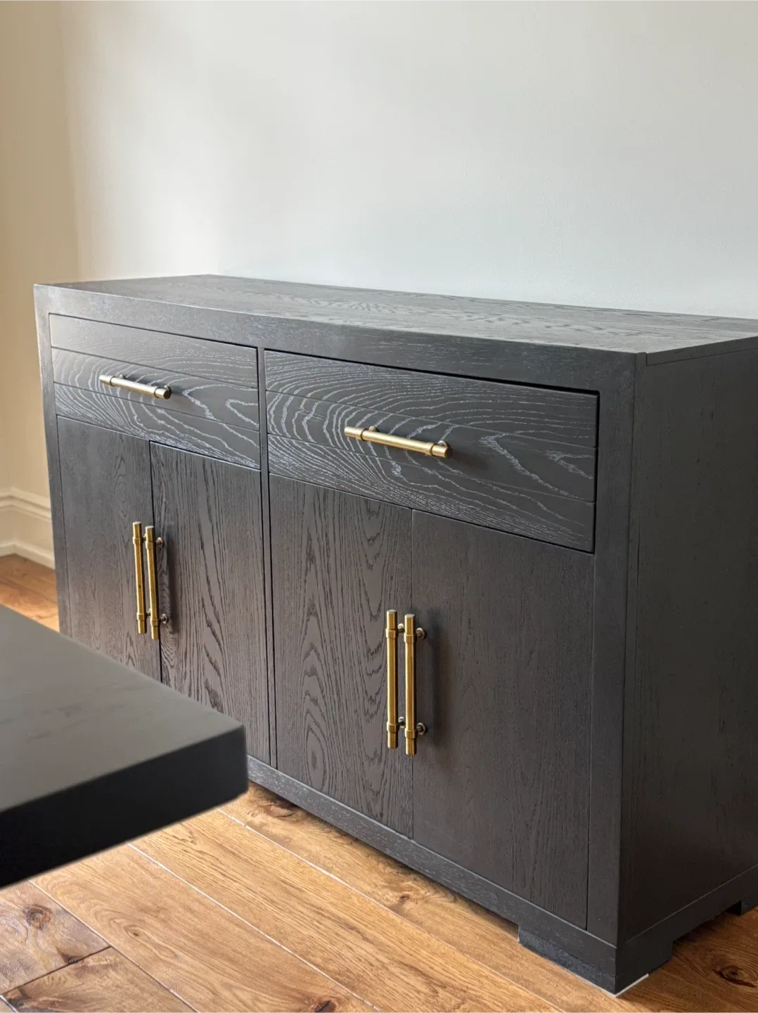 Black Wood Credenza with Gold Handles image indicator(4)