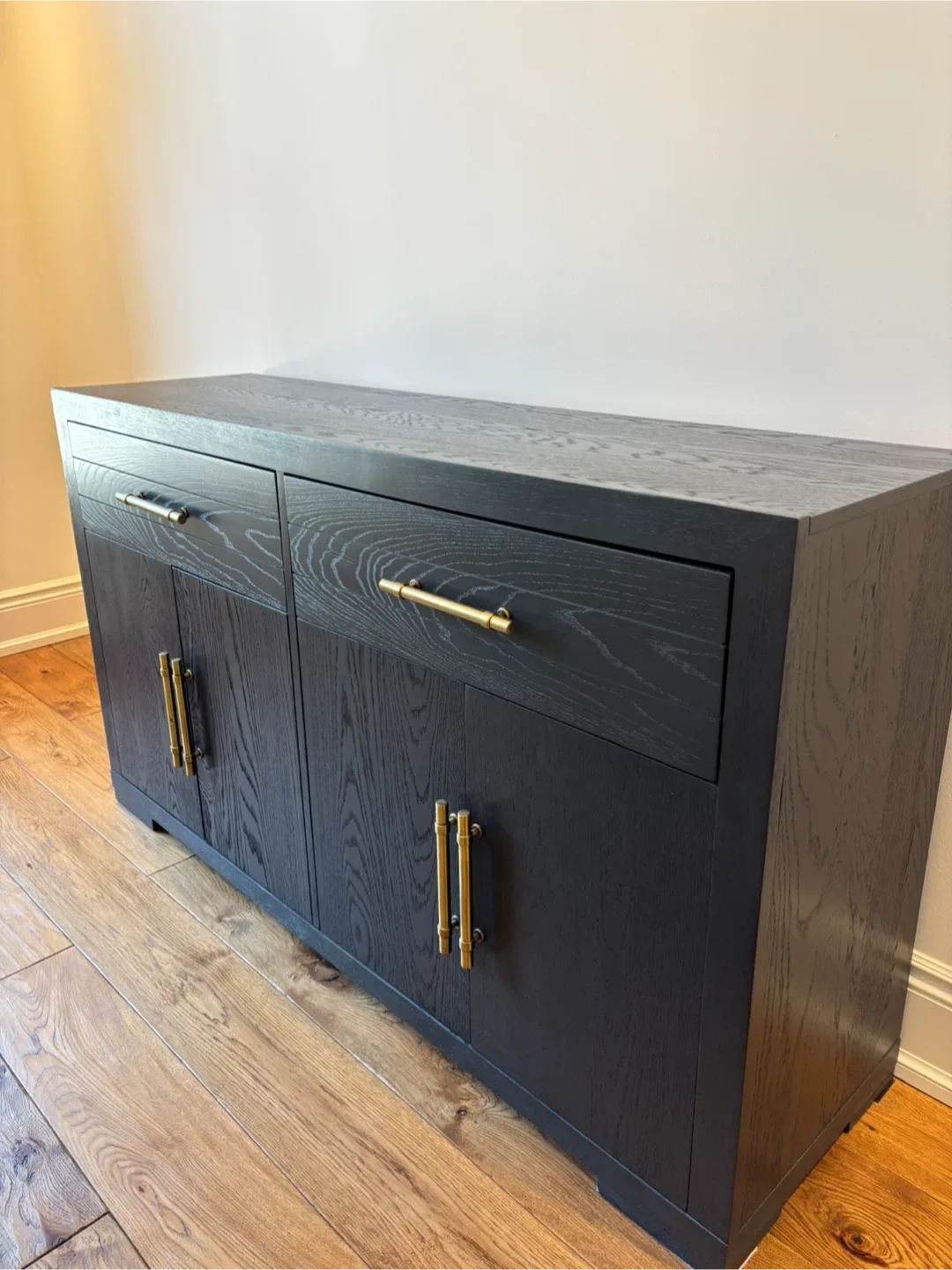 Black Wood Credenza with Gold Handles image indicator(5)