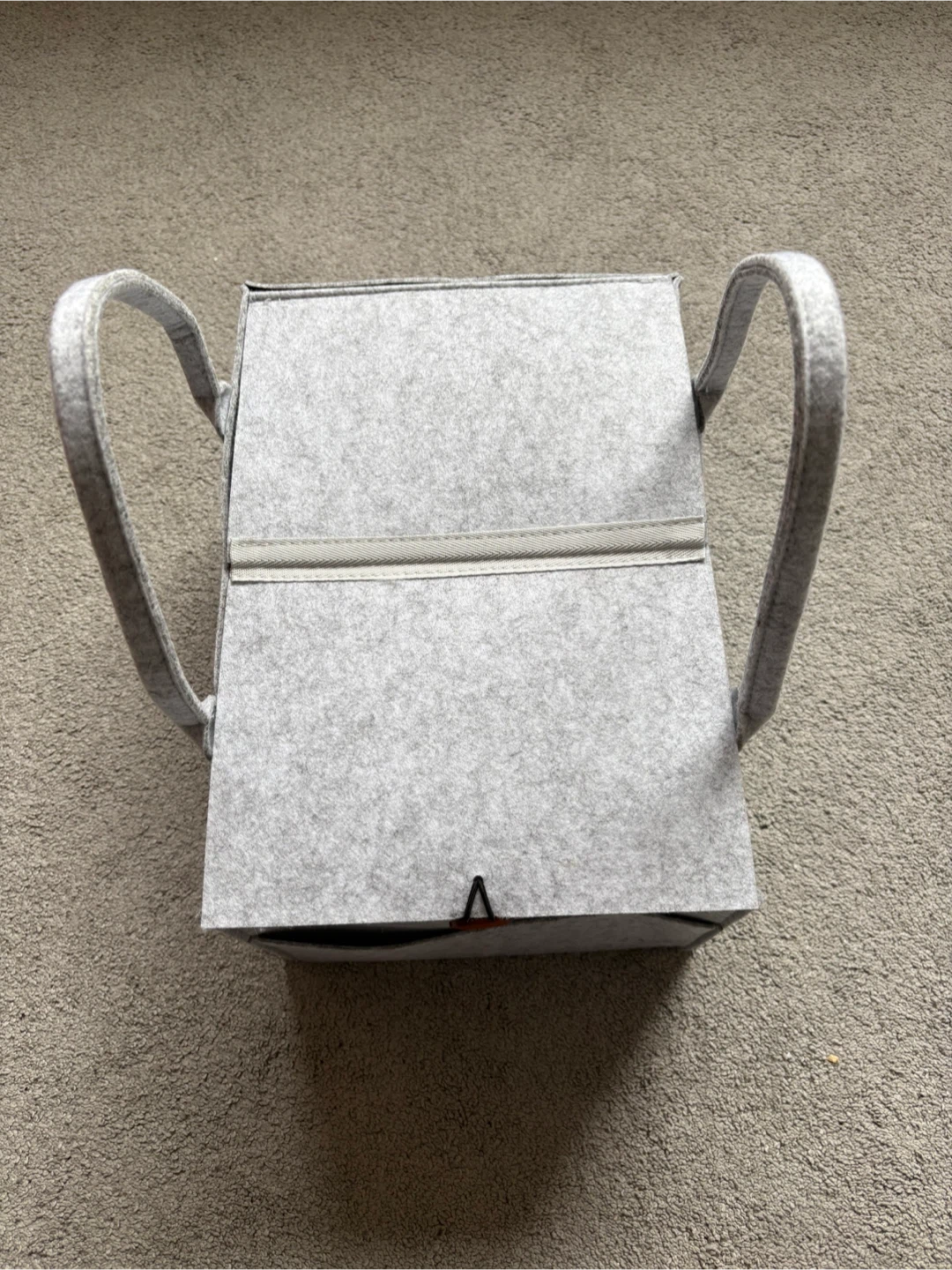 Grey Felt Diaper Caddy with Handles - photo 3