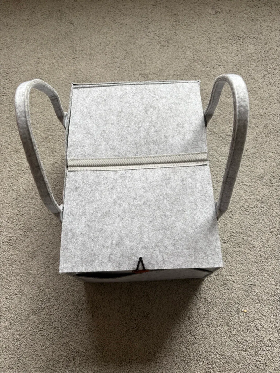Grey Felt Diaper Caddy with Handles image indicator(3)