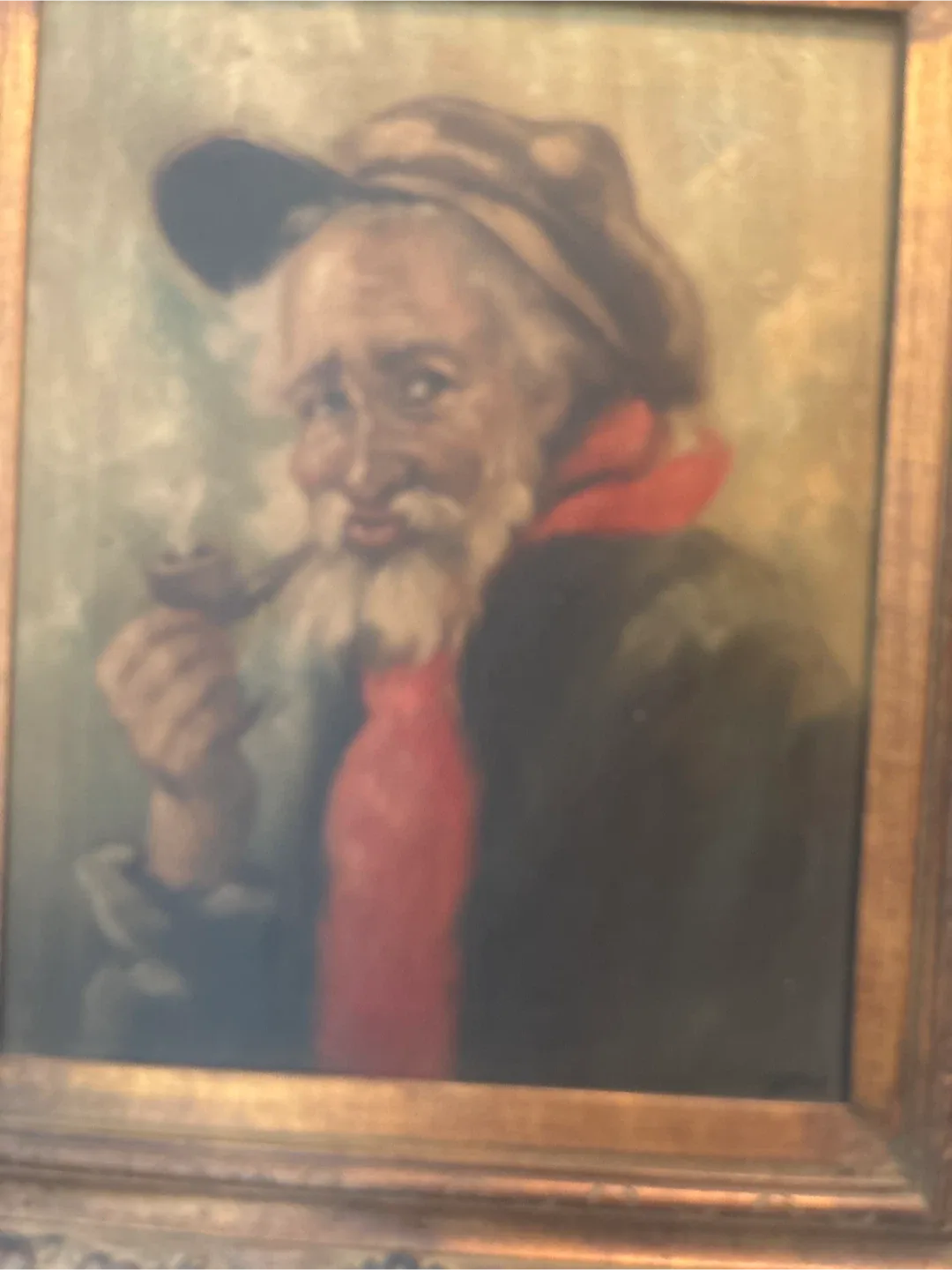 Vintage Personage Painting In Antique Gold Ornate Frame image indicator(7)