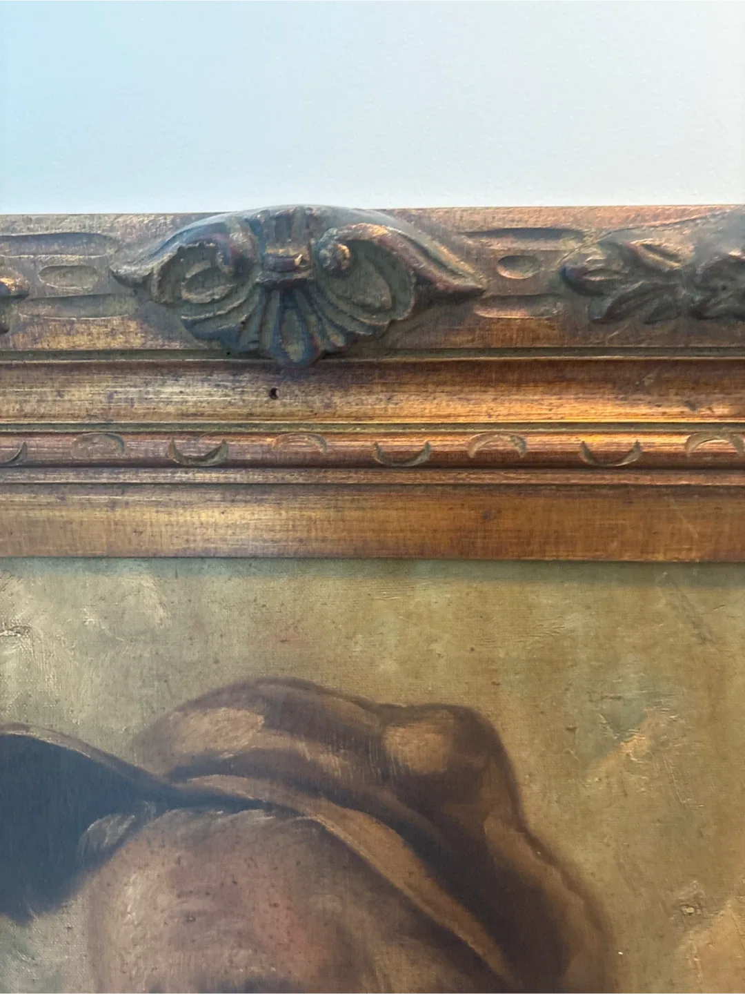 Vintage Personage Painting In Antique Gold Ornate Frame image indicator(5)