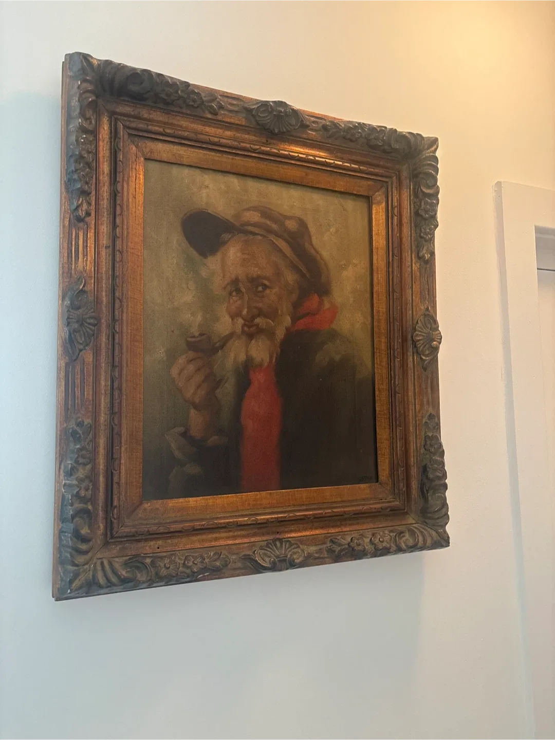 Vintage Personage Painting In Antique Gold Ornate Frame image indicator(2)