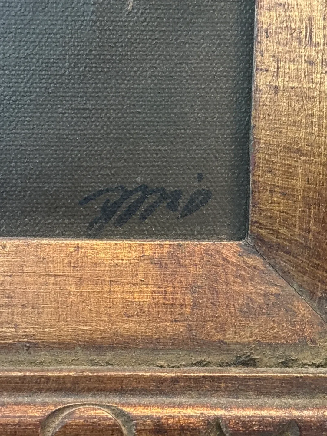 Vintage Personage Painting In Antique Gold Ornate Frame image indicator(3)