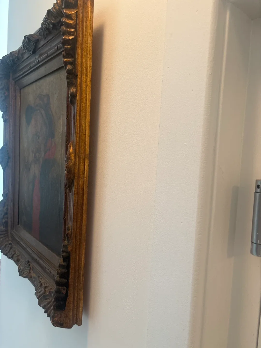 Vintage Personage Painting In Antique Gold Ornate Frame image indicator(8)