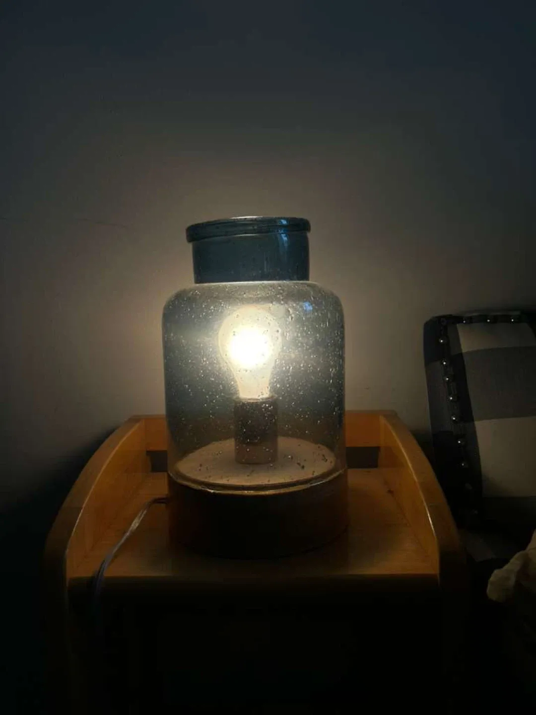 Blue Glass Table Lamp image indicator(2)
