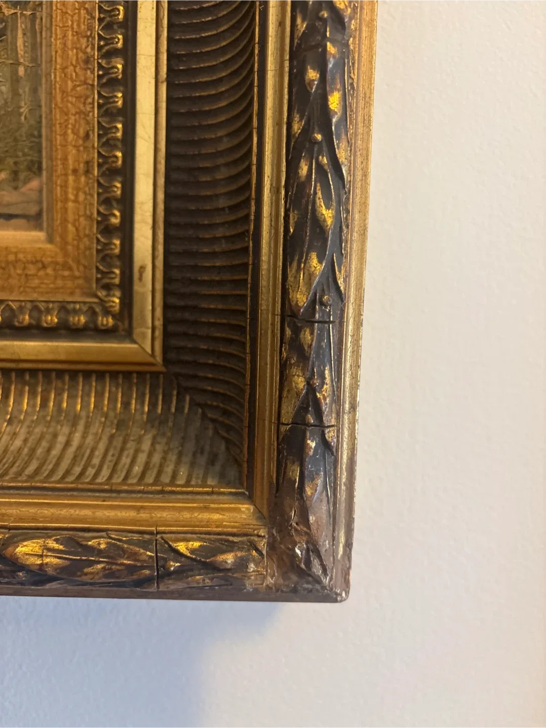 Vintage Framed Beach Oil Painting image indicator(4)