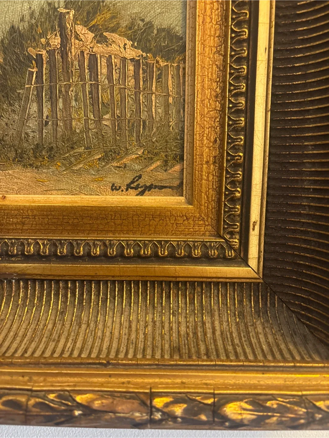 Vintage Framed Beach Oil Painting image indicator(2)