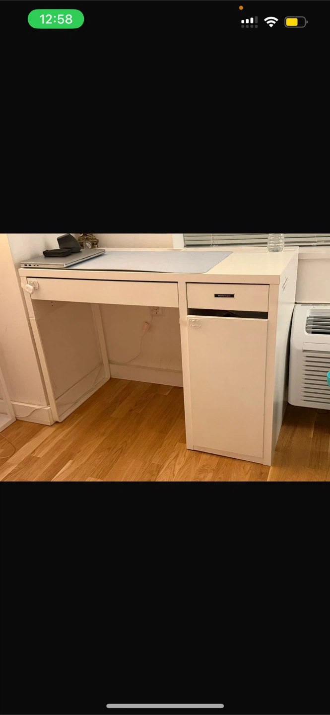 White Desk with Drawer