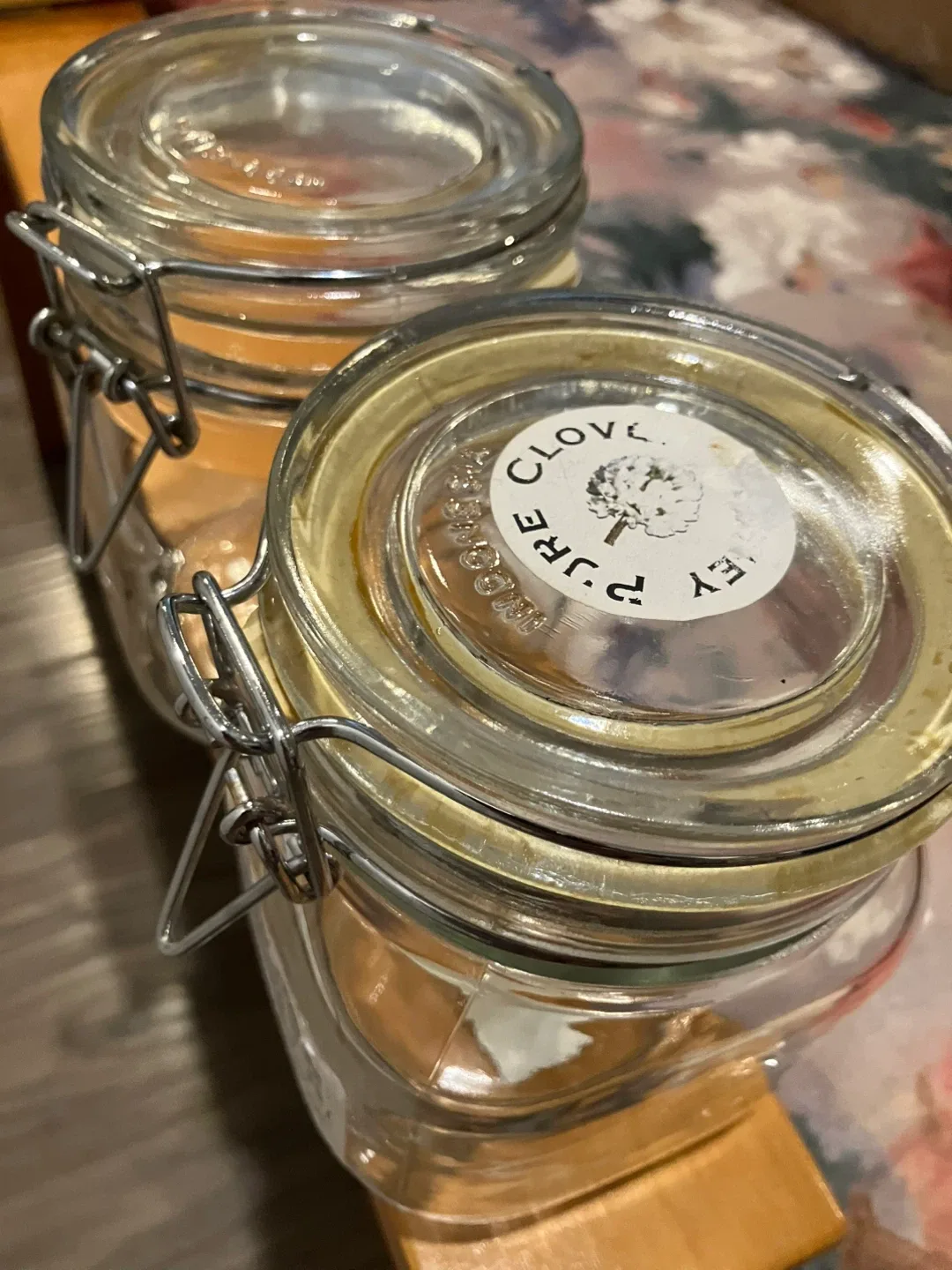 Two Square Jar with Latching Lid