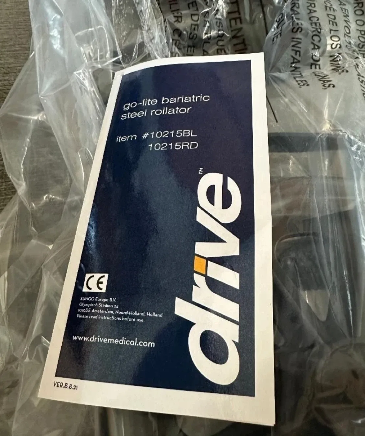 NEW Drive Medical Bariatric Foldable Rollator Walker 10215BL-1 image indicator(3)