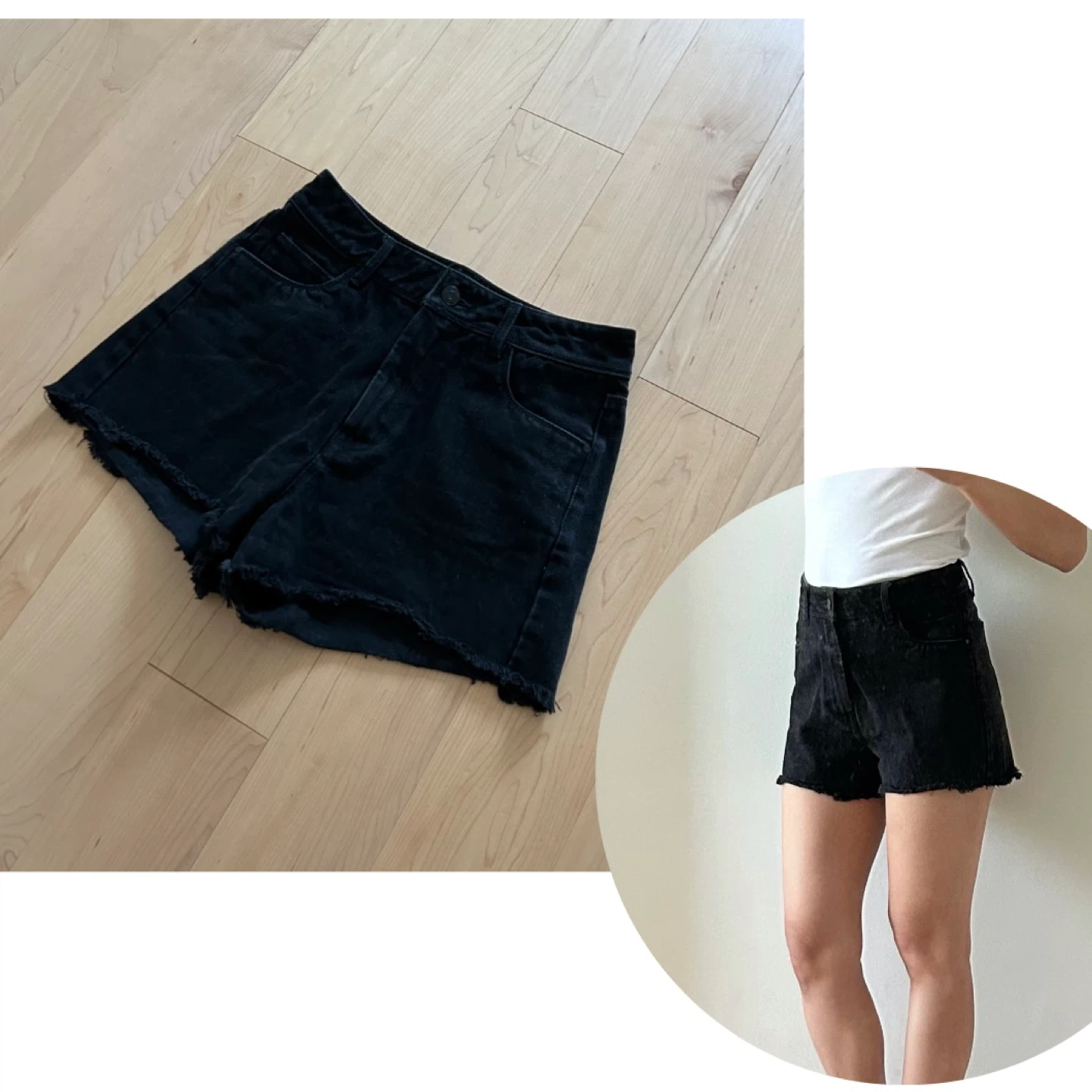 Black Denim Shorts - Size 27