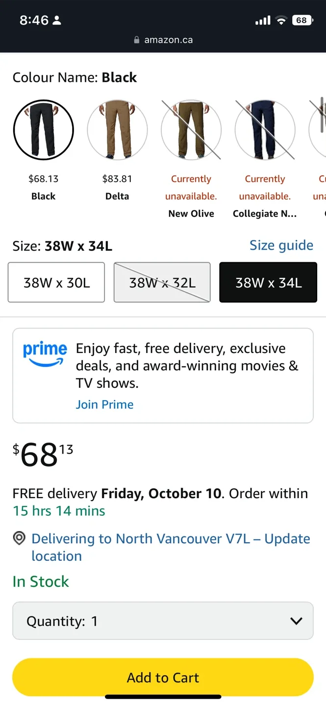 Columbia Men's Black Pants Size 38 image indicator(5)